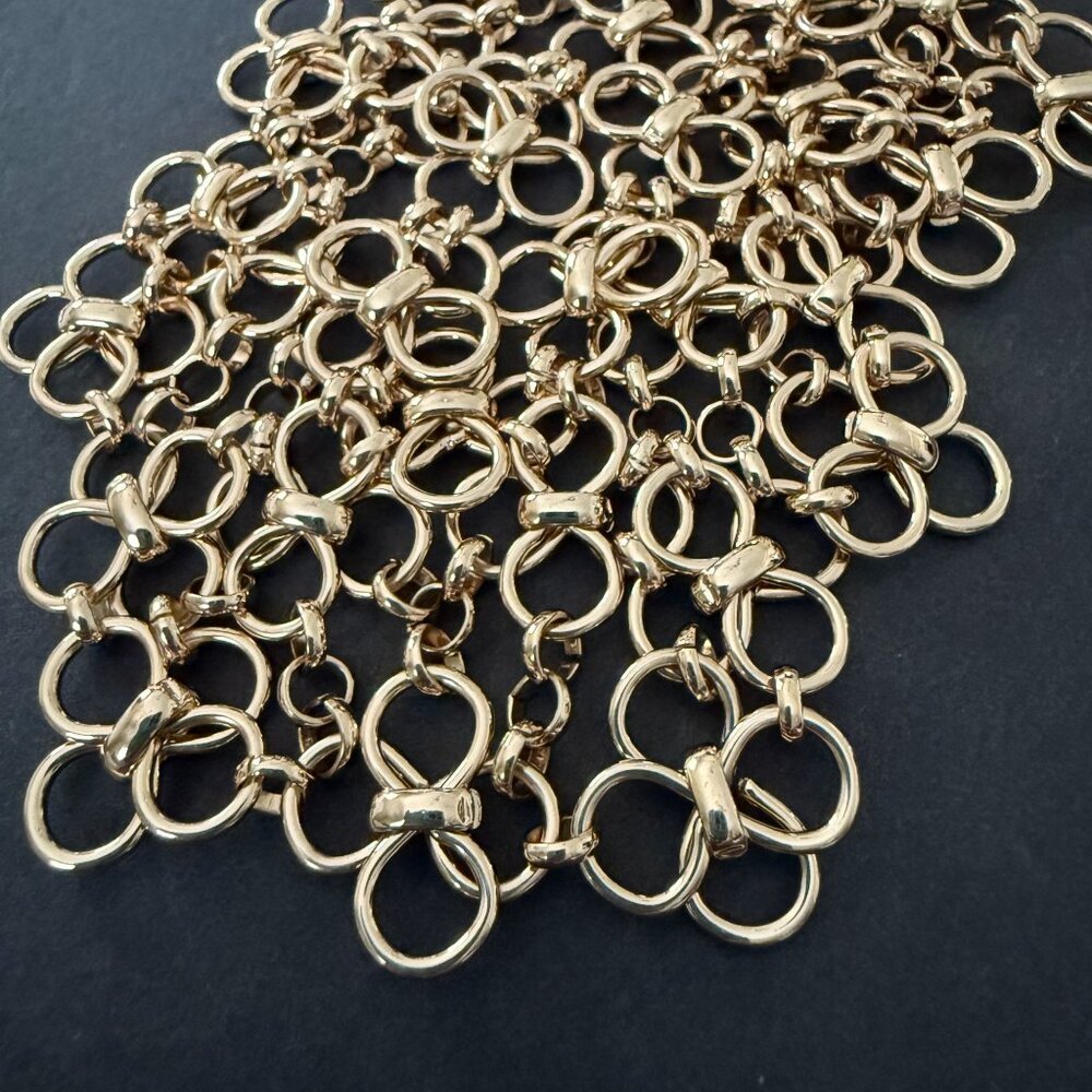 NWOT Banana Republic Multi Circle Statement Necklace Gold Tone Adjustable - Picture 9 of 12